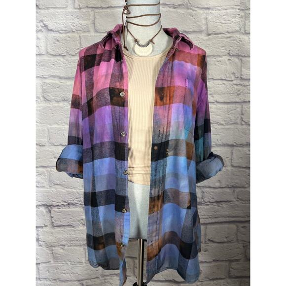Handmade Tops - Reworked/Upcycled flannel shirt